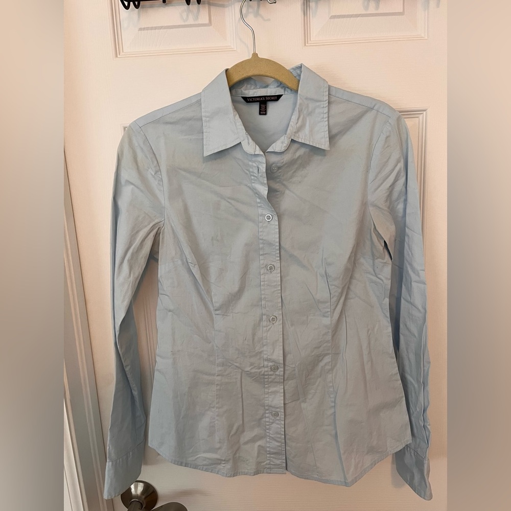 Victoria’s Secret light blue button down dress shirt, size Medium